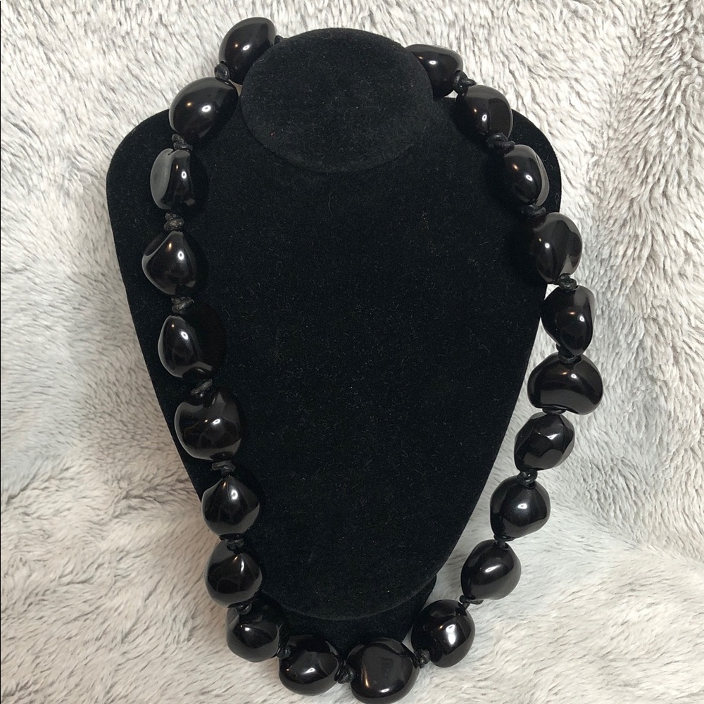Handmade Black Beaded Necklace
